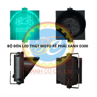 BỘ ĐÈN LED THGT MÔ TÔ RẼ PHẢI XANH D300
