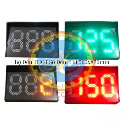 BỘ ĐÈN THGT ĐẾM LÙI XANH + VÀNG + ĐỎ 500x870mm